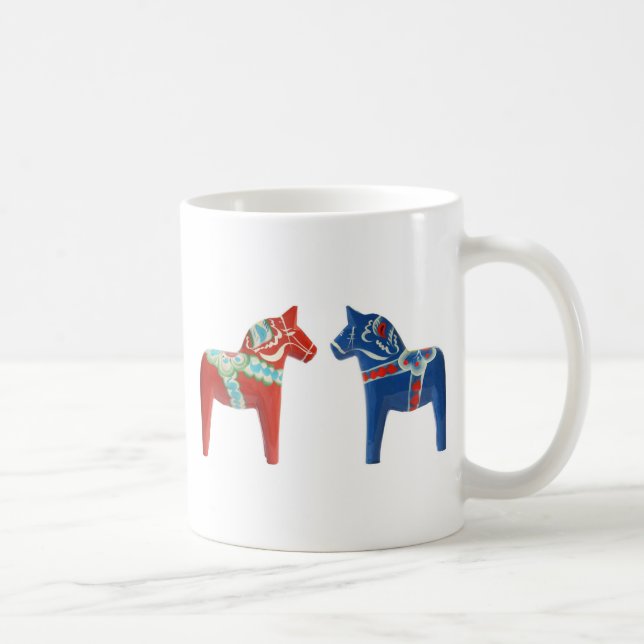 Mug Cheval rouge et bleu de Dala (Droite)