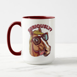 Mug Cheval Sérieusement Cool - Café Drôle & Design