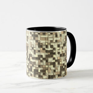 Mug Chevauchement de petits carrés dans les tons beige