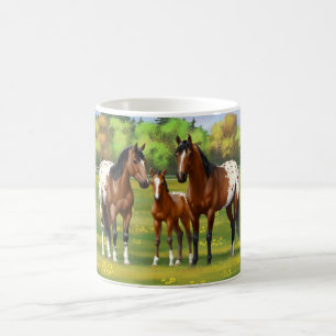 Mug Chevaux Appaloosa De Baie Brown En Pâturage D'Été