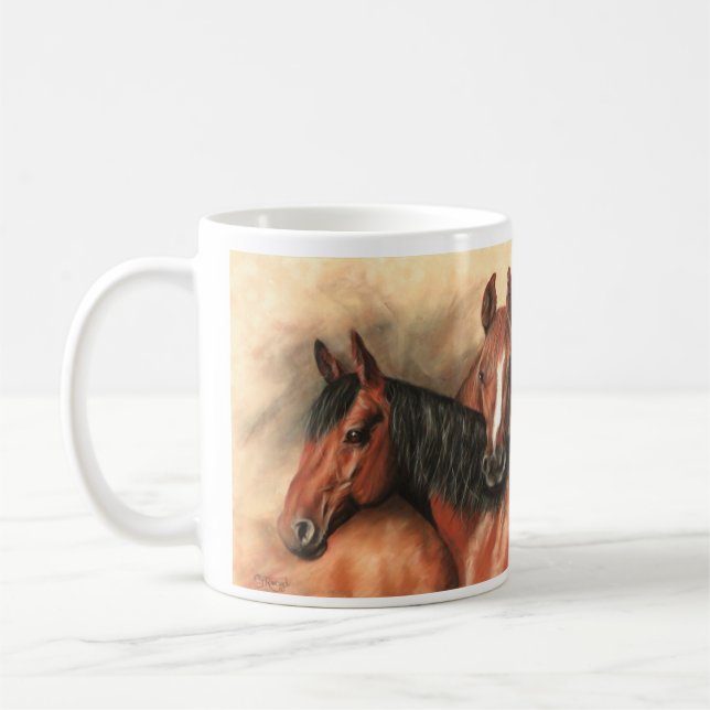 Mug Chevaux de baie et de châtaignier (Gauche)