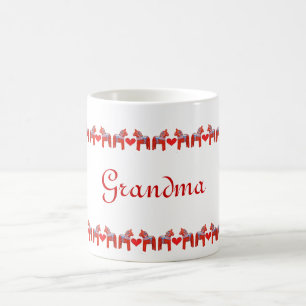 Mug Chevaux de Dala de Suédois avec des coeurs