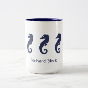 Mug - Chevaux de mer (bleu marine)