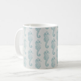 Mug Chevaux de mer tropicaux, Motif hippocampe - gris 