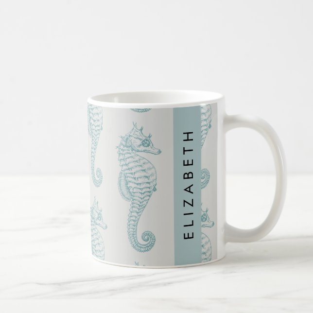 Mug Chevaux de mer tropicaux, Motif hippocampe, Votre  (Droite)