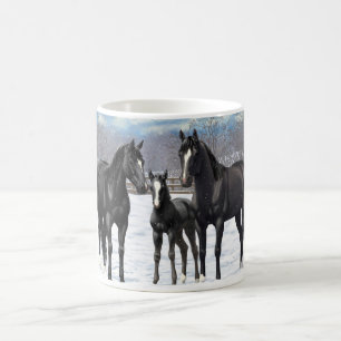 Mug Chevaux Du Quartier Noir En Neige
