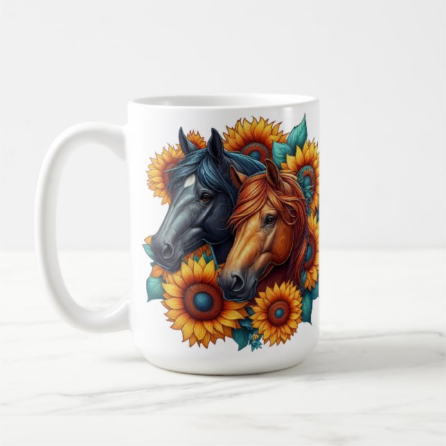 Mug Chevaux et tournesols (Gauche)