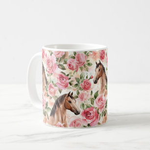 Mug Chevaux Jolies Roses Roses Rose Floral
