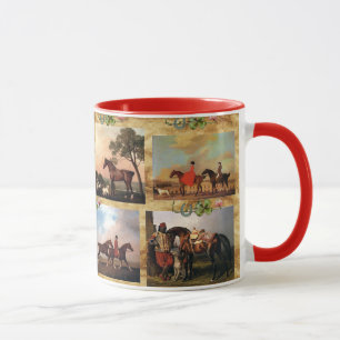 MUG CHEVAUX PEINTURES D'ART FIN PARCHEMENT, CHAUSSURES