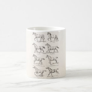 Mug Chevaux vintages d'illustration de démarches de