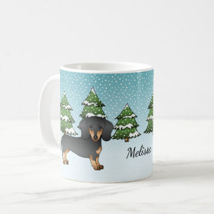 Mug Cheveux courts Noir Et Tan - Forêt D'Hiver
