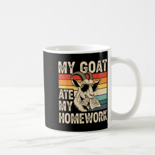 Mug Chèvre Drôle a Mangé Devoirs Vintage Animal de Fer