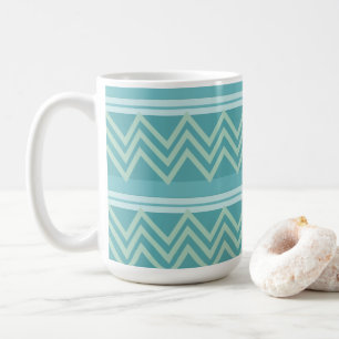 Mug Chevron géométrique bleu sarcelle vert