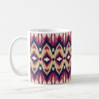 Mug chevron ikat bleu rose, ethnique.