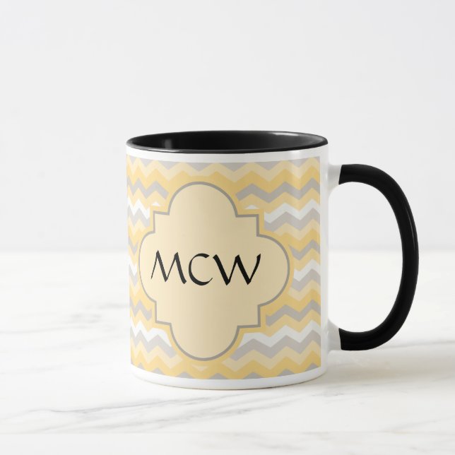 Mug Chevron Zigzag jaune/gris (Droite)