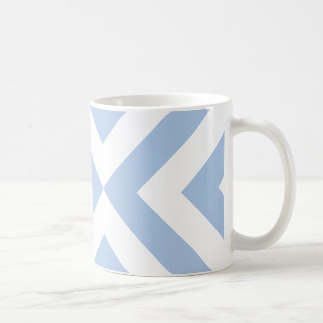 Mug Chevrons bleu clair et blanc (Droite)