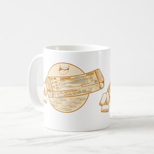 Mug Chewing-gum parfumé à la sardine drôle poisson (Devant gauche)