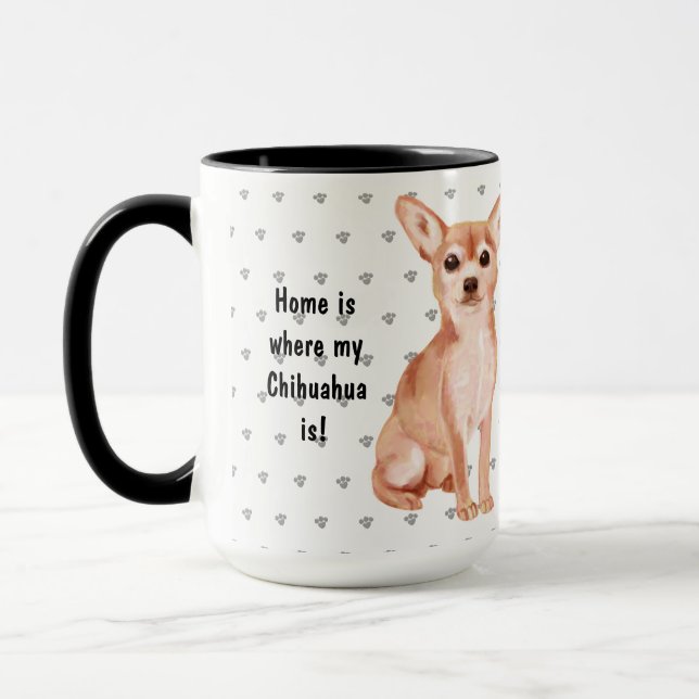 Mug Chez Moi, Mon Chihuahua Est Chien Maman Papa (Gauche)