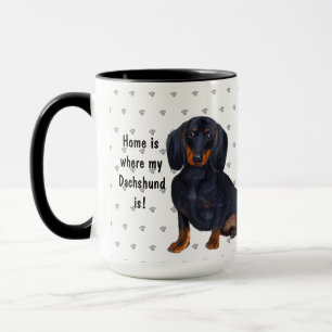 Mug Chez Moi, Mon Dachshund, C'Est Papa, Maman,