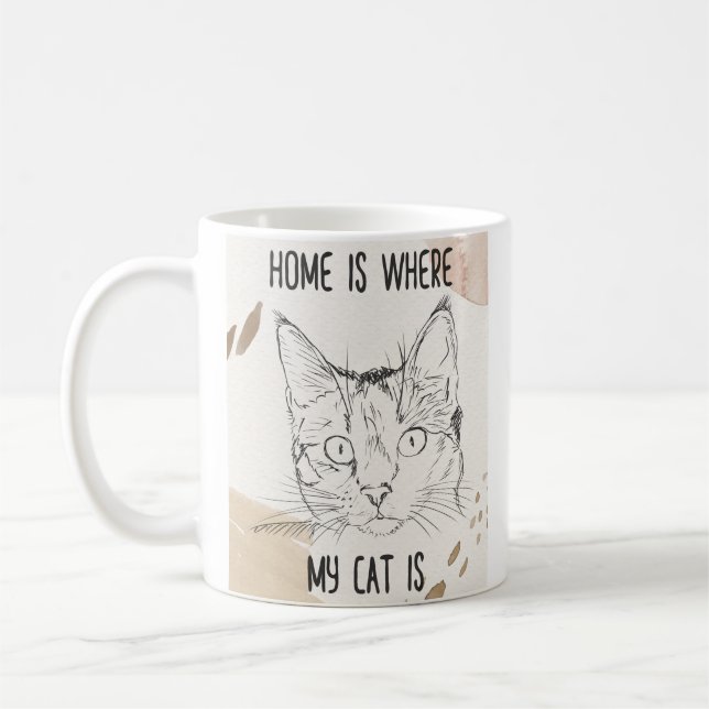 Mug Chez Moi, Où Est Mon Chat, Chez Moi, C'Est Où Est  (Gauche)