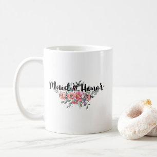 Mug Chic Aquarelle Floral Mariage Maid of Honor