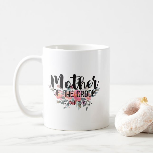 Mug Chic Aquarelle Floral Mariage mère de la chambre (Avec donut)