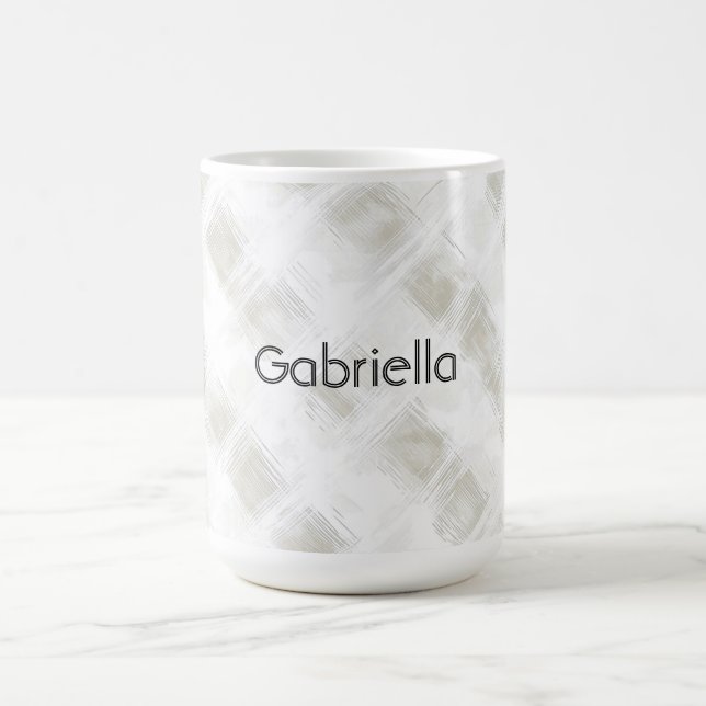 Mug Chic Crème Rayures Blanches (Centre)