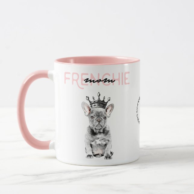 Mug Chic French Bulldog Frenchie Mom Monogramme (Gauche)