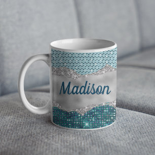 Mug Chic girly turquoise menthe vert parties scintilla