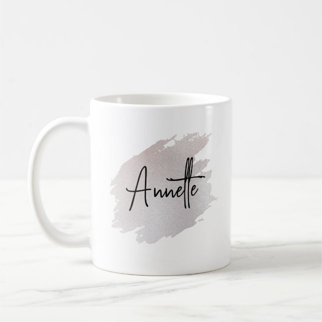 Mug Chic glittery brushstroke personalized  (Gauche)