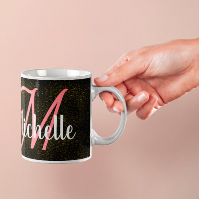 Mug Chic Gold parties scintillant poussière motif rose (Créateur téléchargé)