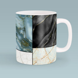 Mug Chic Noir et blanc Marbre Abstrait motif