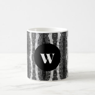 Mug Chic noir et blanc ornemental Monogramme