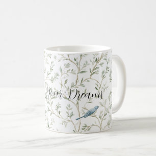 Mug Chic Romantique Oiseaux Bleus Fleurs Jolies