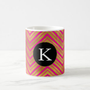 Mug Chic rose or Chevron Monogramme