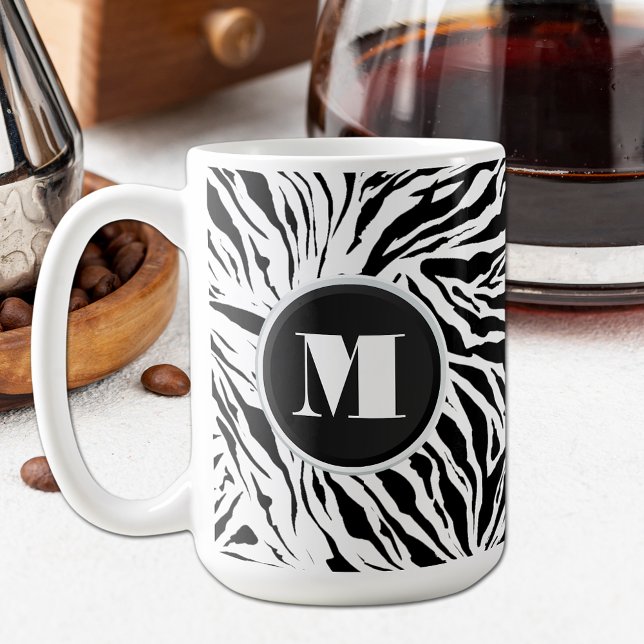 Mug Chic Zebra Imprimer Monogramme (Créateur téléchargé)