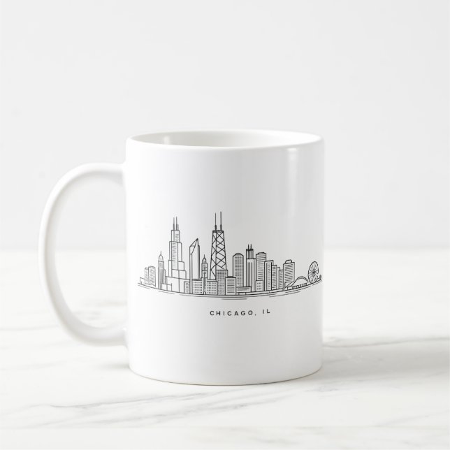 Mug Chicago IL Cityscape Illustration (Gauche)