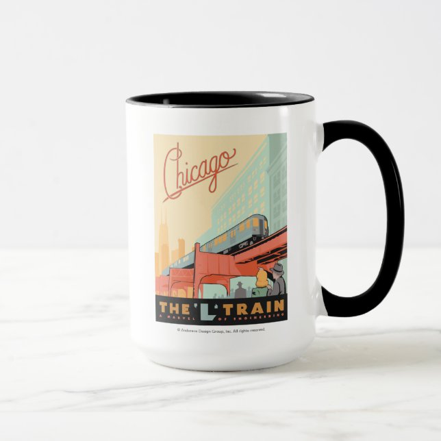Mug Chicago, IL - Train "L" (Droite)