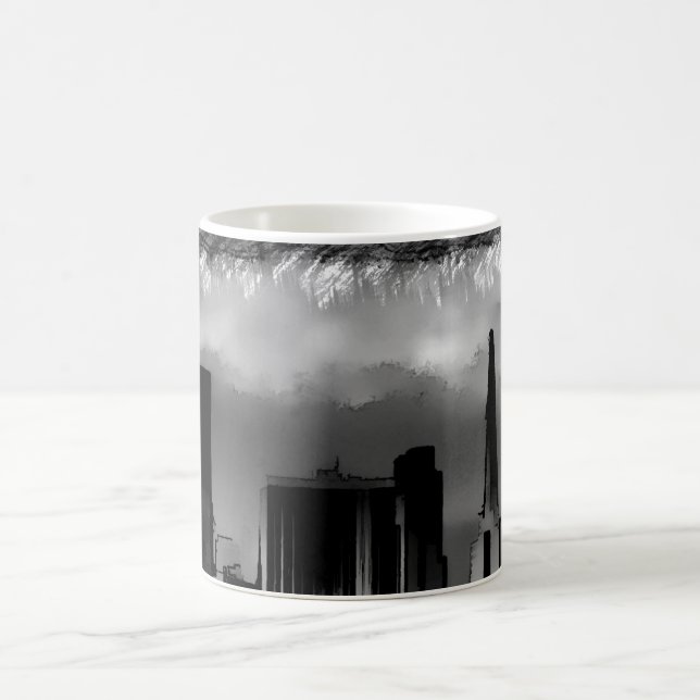 Mug Chicago Nature Scene Buildings Towers Art Sketch (Centre)