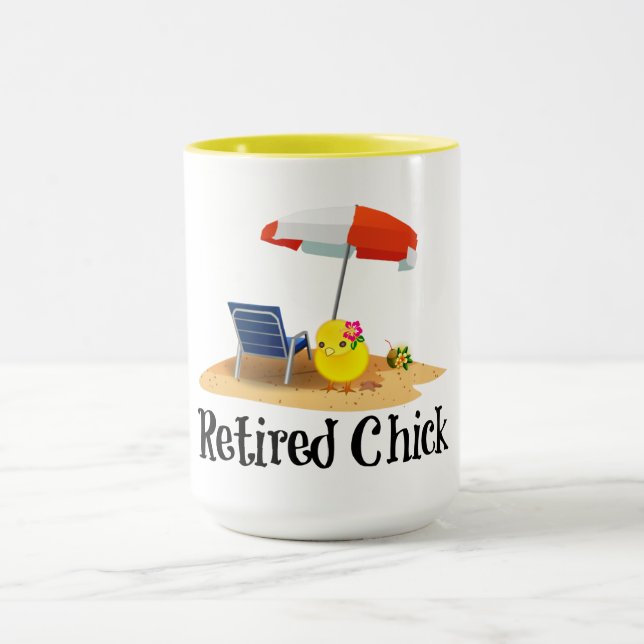 Mug Chick à la retraite sur la plage (Centre)