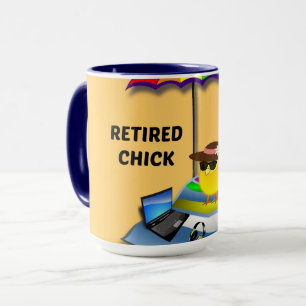 Mug Chick retraité à la plage