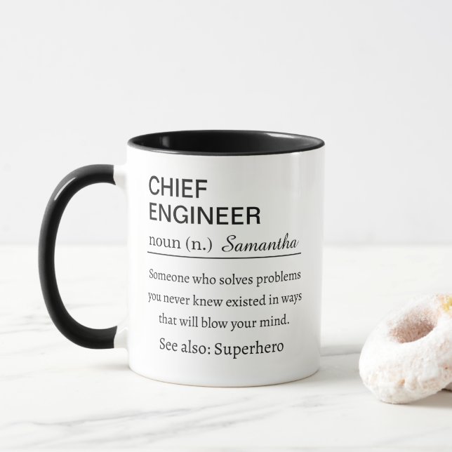 Mug Chief Engineer Funny Definition Personalized (Avec donut)