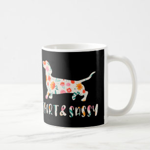 Mug Chien à fleurs court et sassy Dachshund
