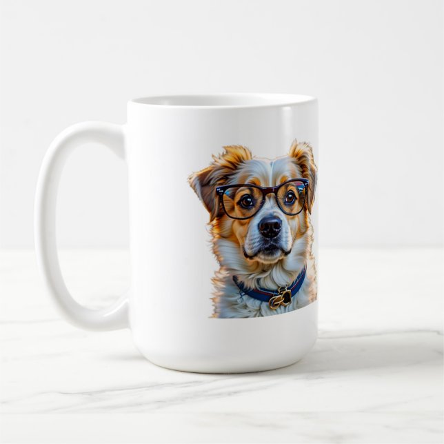 Mug Chien adorable avec lunettes (Gauche)
