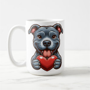 Mug Chien adorable embrassant un cœur avec une express