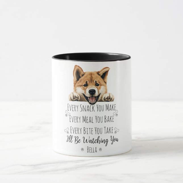 Mug Chien Akita Mignon Personnalisé Drôle (Centre)
