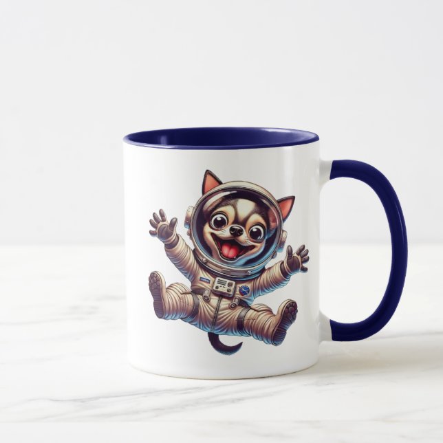 Mug Chien astronaute flottant dans l’espace. (Droite)