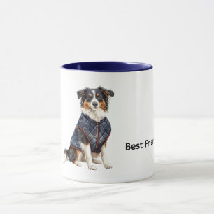 Mug Chien avec veste bleue