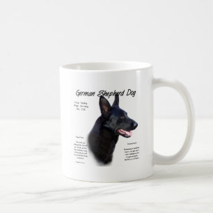 Mug Chien berger allemand (noir) Conception de l'histo