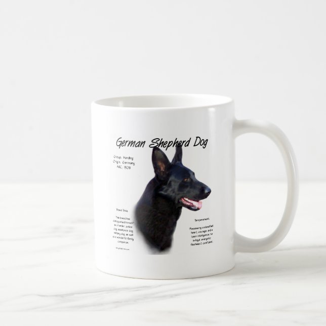 Mug Chien berger allemand (noir) Conception de l'histo (Droite)